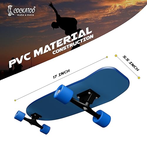 Image of Cockatoo PVC Skateboard | Anti-Skid Board with 608Z High Precision Bearings | Ideal for All Skill Levels (17 X 6 Inch)