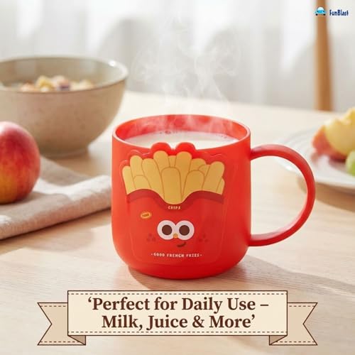 Image of FunBlast Milk Mug for Kids - 350 Ml; Unbreakable Mug for Kids, Milk Mugs for Kids Unbreakable - Milk Drinking Cup for Kids (GoodFrenchFries)