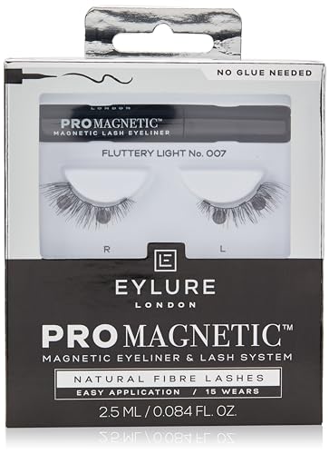 Eylure PROMAGNETIC Eyeliner & Lash Kit, No 007 Natural Fiber Eyelashes, Black