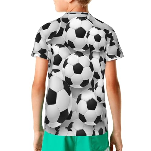 Football Soccer Youth Short Sleeve Casual Graphic Crew Neck T-Shirt, Relaxed Fit, Comfortable, Soft2