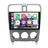 Car Radio for Subaru Forester 2002 2003 2004 2005 2006 2007 2008 with Wireless Carplay Android Auto, 9'' Touch Screen for Forester Head Unit Bluetooth, FM, HiFi, GPS Navi, WiFi, SWC, Mic, Backup Cam