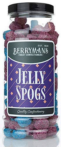 Original Jelly Spogs Retro Sweets Gift Jar By Berrymans Sweet Shop - Classic Sweets Traditional Taste.