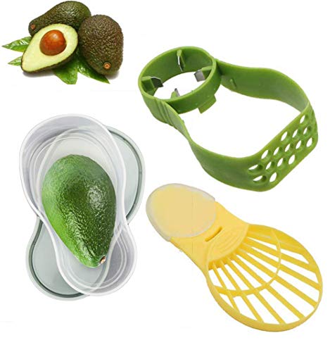 Avocado Slicer, Avocado Saver, Avocado Tools Set for Kitchen-5-in-1 Multifunction Avocado Slicer, Storage Container, Scoop Slice and Mash Avocado Fresh