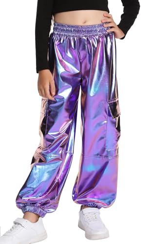 Pantalon de street dancewear brillant pour fille tenue de jazz cargo