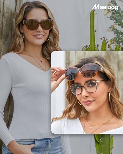 Meeloog Fit Over Glasses Sunglasses For Women Oversized Polarized Sunglasses Over Glasses Driving Sun Shades MST64942