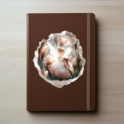 Vinilo decorativo hada leyendo 4.7x5 pulgadas miniatura 2