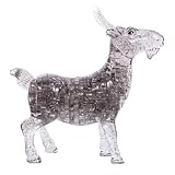3D Crystal Goat Jigsaw Puzzle: Brain Teaser Toy for Kids 12 and Up - Self-Assembled Animal Decoration in Grey