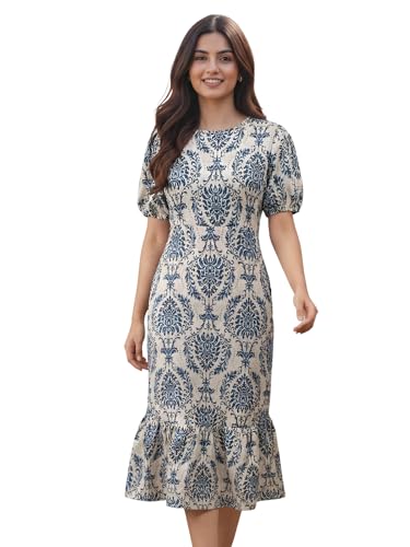 Image of Leriya Fashion Dress for Women | Western One Piece Dress for Women Short & Long | Short Sleeve Casual Summer Dresses for Beach & Stylish Party Outifits Knee-Length
