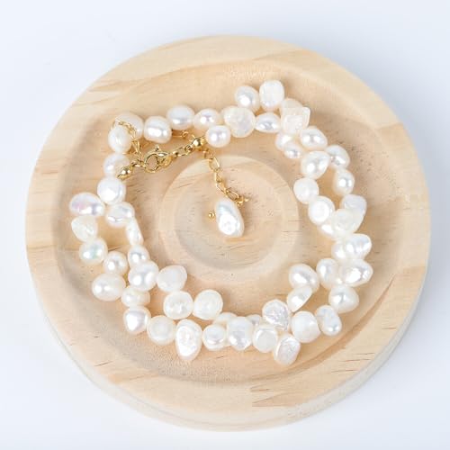 Women's Natural Freshwater Small Baroque Pearl Clavicle Necklace, Irregular Shaped Trendy Jewelry3