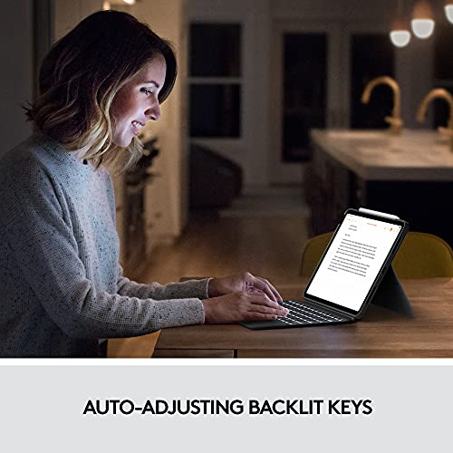 Logitech Combo Touch iPad Air Keyboard Case, Detachable Backlit Keyboard with Kickstand, Trackpad, Smart Connector, Oxford Gray, USA Layout - image 9