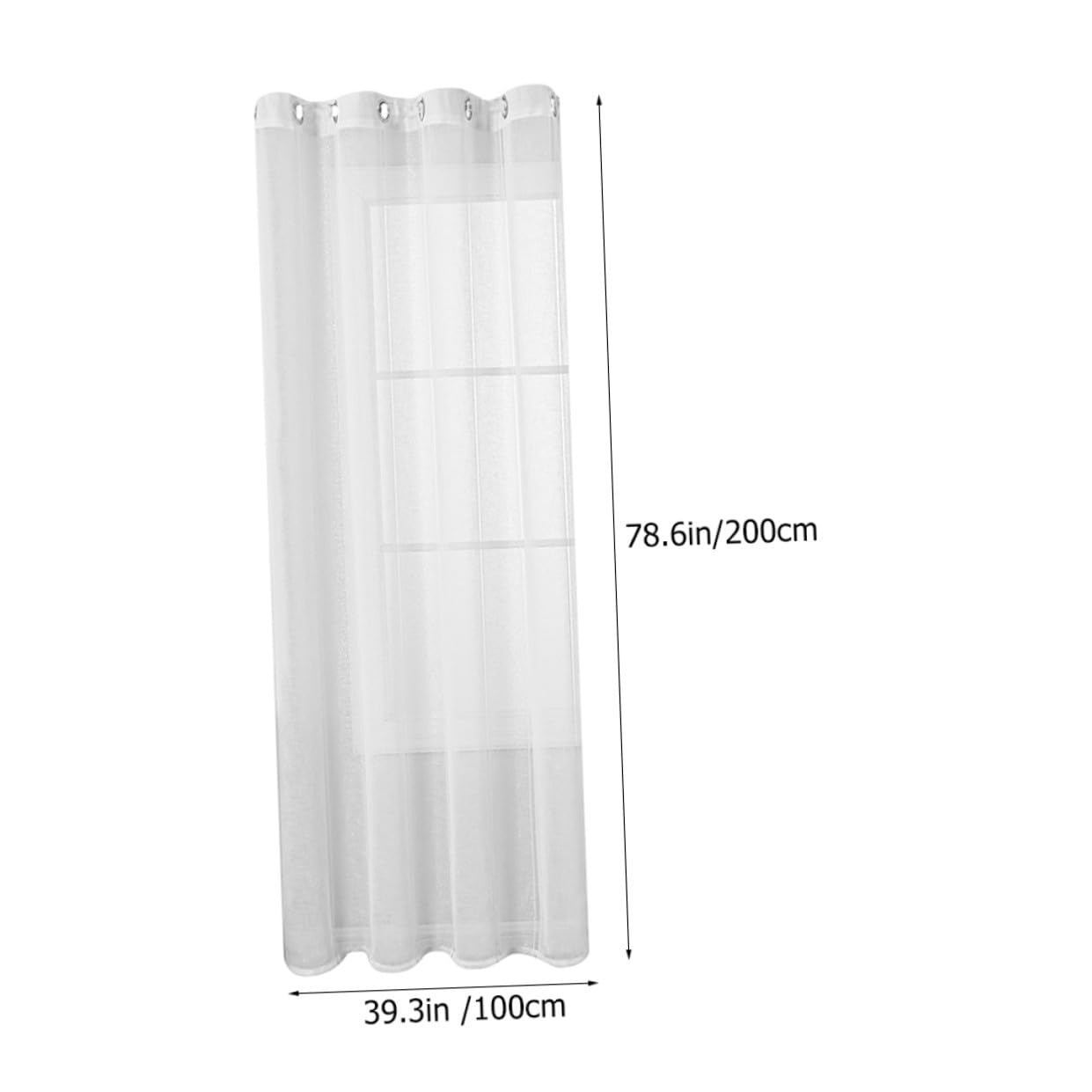 Cortina Visillo Semi-Transparente para Ventanas y Balcón Delicada con Rayas Plata Panel Opaco para Dormitorio y Baño Medidas White