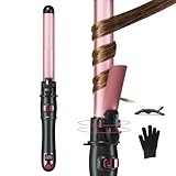 Rotating Curling Iron - 25mm/1 Inch Automatic Hair Curling Iron with Dual Voltage, Anti-Scald Ceramic Hair Curler, Multiple Temperature Settings, Suitable for Travel&Home (Gradient)