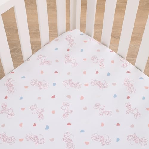 Image of NoJo Disney Minnie Mouse White, Light Blue, and Peach with Daisy Duck Super Soft Nursery Fitted Crib Sheet