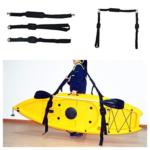 XZR Kayak Carry Strap,Portable Kayak Strap,Adjustable Nylon Carrying Belt, Shoulder Strap Belt with Paddle Loop, for Canoe, SUP, Surfboard, etc