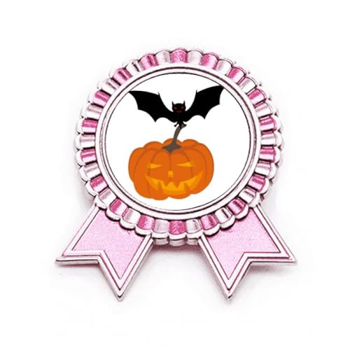 Broche chauve-souris et citrouille d'Halloween en métal M