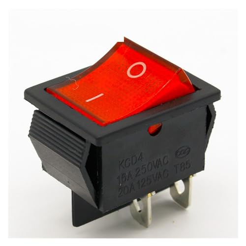 Interrupteur bouton rouge 4 broches résout panne alimentation 250V 16A pour amplificateur AC