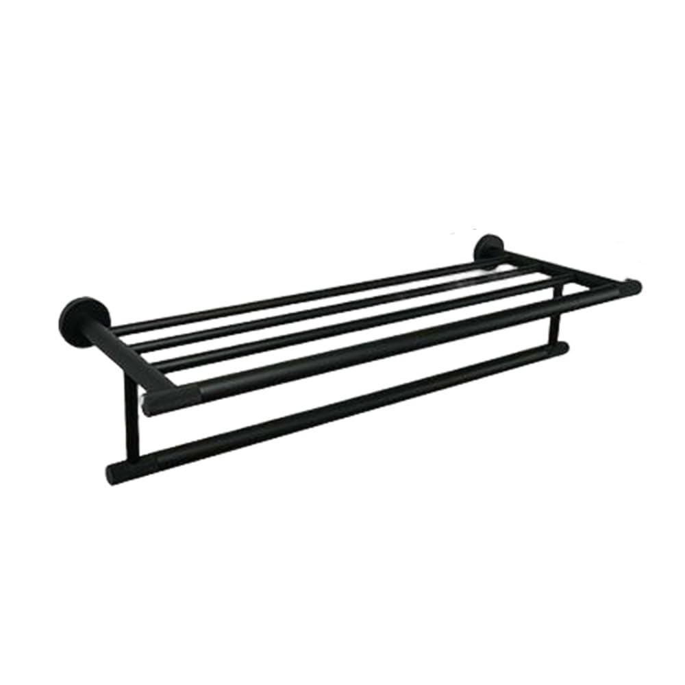 Porte-serviettes et accessoires dorés pour une salle de bain zen