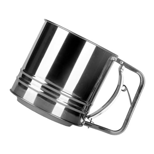 EXHUMKY 1pieza Tamizador De Harina De Inoxidable Semi-automático Colador Para Repostería Utensilio De Cocina Práctico y Portátil Para Espolvorear Azúcar y Harina Pasteles y Galletas