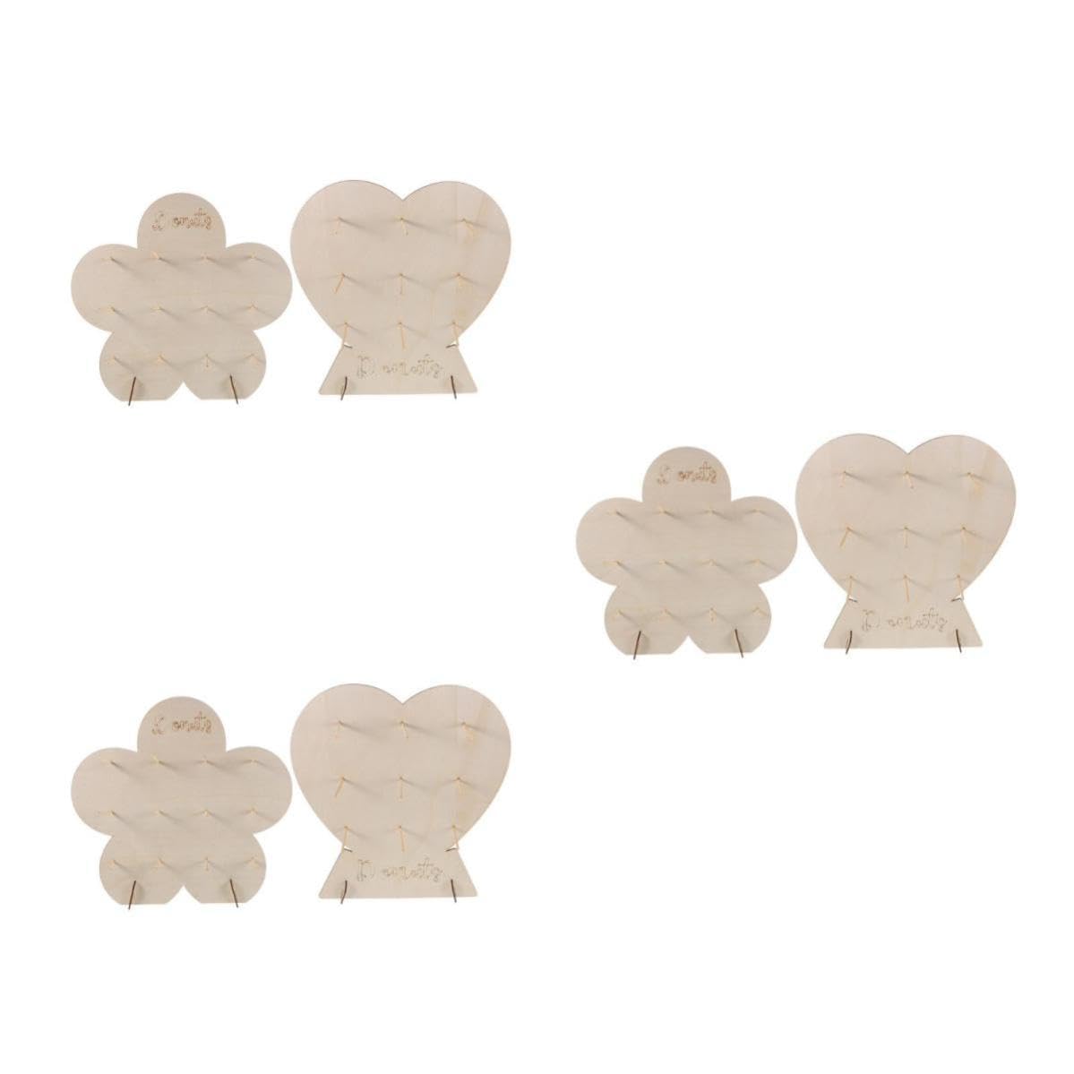 Toyvian 6 Pezzi Espositore per Torte a Livelli in Legno Beige per Feste