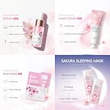 38PCS Skin Care Sets & Kits, Sakura Pamper Gifts For Women, Skin Care For Teenage Girls, Facial Kit, Serum, Hand Cream, Eye Mask, Sleep Mask, Lip Mask, Cleanser, Face Cream, Lotion, Toner, Mud Mask - Image 7