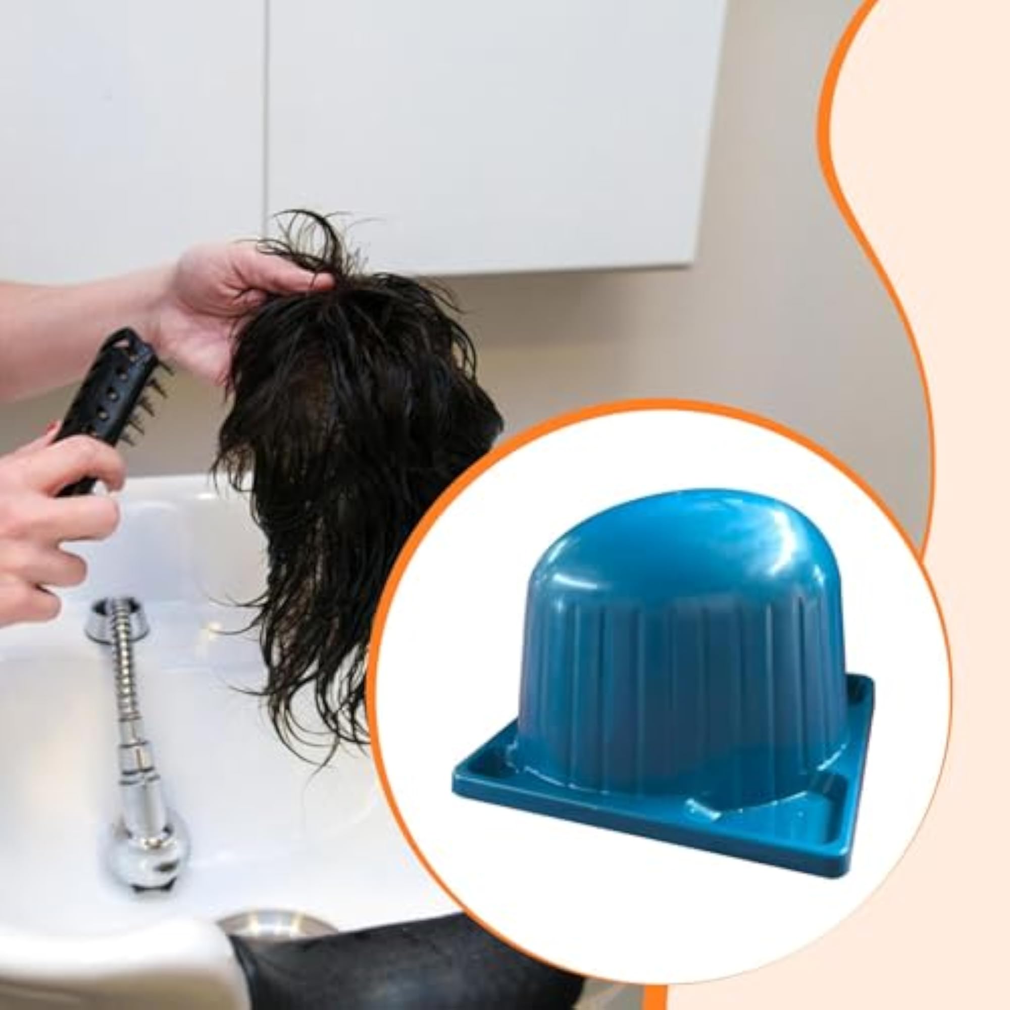 Wig Head Stand with Drainage Slot, Blue