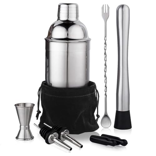 Set de coctelera de acero inoxidable de 8 piezas miniatura 1