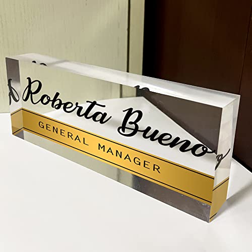Name Plate for Desk Personalized Custom Desk Name Plate Clear Acrylic Glass Customized Nameplate Plaque Sign Home Office Decor,8