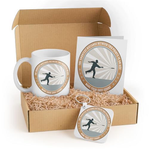3dRose Frisbee Disc Golf Gift Set with Mug, Card, and Keychain for Golf Players – Ideal Birthday Gift for Sports Enthusiasts