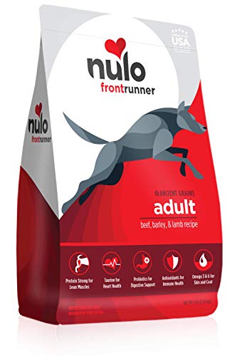 Image of Nulo Frontrunner Dry Dog Food for Adult Dogs - Grain Inclusive Recipe with Beef, Barley, & Lamb - All Natural Pet Foods with High Taurine Levels - Animal Protein for Lean Strong Muscles
