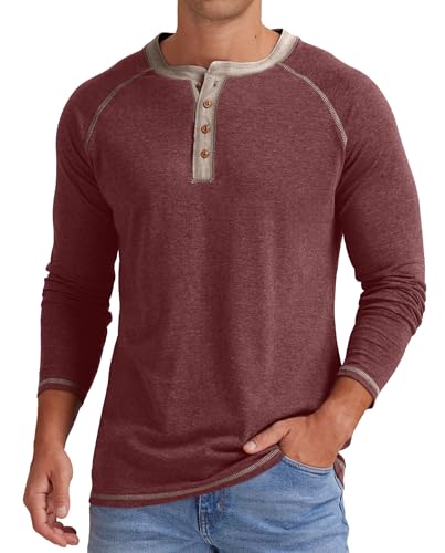 Image of Sailwind Mens Henley Long /Short Sleeve T-Shirt Cotton Casual Shirt