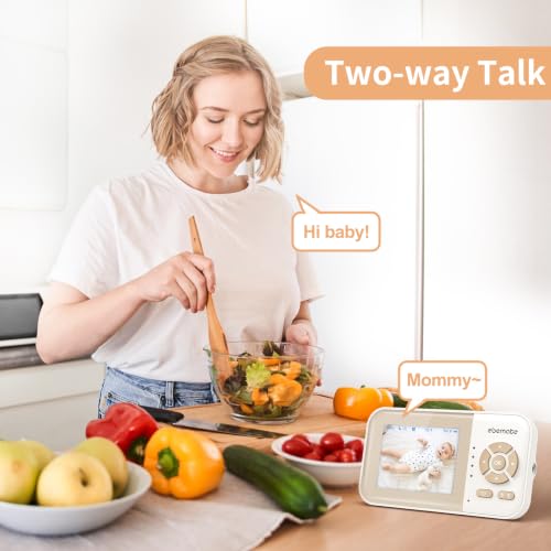 Image of ebemate Video Baby Monitor Camera with 2.8 inch LCD Screen Video & Audio No Glow Night Vision,2-Way Talk Audio Cam Baby Monitoring 1200FT Range EBE28
