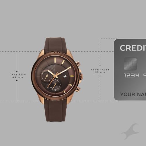 Image of Fastrack Wild Chameleons Back Inspired Bezel with Hue Brown Dial Brown Silicon Strap Watch for Men - 3337KP02