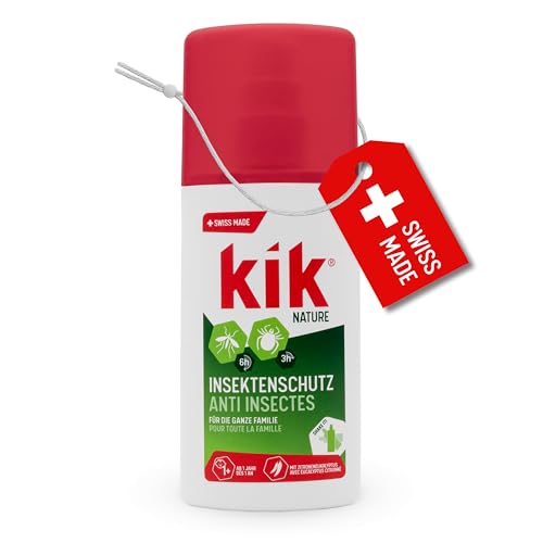kik NATURE Insektenschutz mit Zitroneneukalyptus 100 ml - Schutz vor Mücken und Zecken, der Mückenschutz ist hautfreundlich und alkoholfrei, Swiss Made