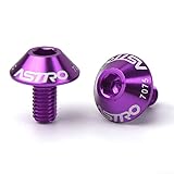 Photo Gallery 2 viti in lega di alluminio 7075, viti m5 x 12, bulloni per fissaggio e sostituzione telaio mountain bike e bici da strada (viola) Photo Gallery 2 viti in lega di alluminio 7075, viti m5 x 12, bulloni per fissaggio e sostituzione telaio mountain bike e bici da strada (viola)