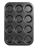 LEEQBCR 1 pezzo Stampo Antiaderente con 12 Stampi Muffin, per muffin con rivestimento anti...