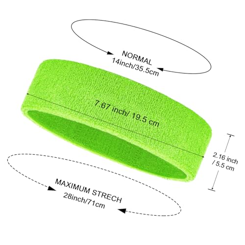 Image of Bememo 12 Pcs Sweatbands Sport Headbands for Men & Women Basketball Headband Sport Competitions Sweat Headbands Running Terry Cloth Moisture Wicking for Yoga,Tennis,Gym,Exercise