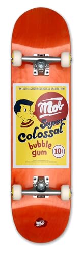 MOB Skateboards Bubble 8.0 - Komplettboard 31 x 8 Zoll - Holzboard aus 7 Schichten Ahornholz - fertig montiert - Skateboard für Jugendliche, Erwachsene, Anfänger und Profis - Orange