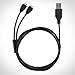 Dual Micro USB Splitter Charge Cable - for full speed simultaneous charge for two (2) devices: Android, Samsung, Motorola, Blackberry,Smartphones,MP3 players, Samsung Galaxy Tablet, Google Nexus 7, Asus Tablet, Acer Tablet, Microsoft tablet, HP tablet & micro USB powered devices