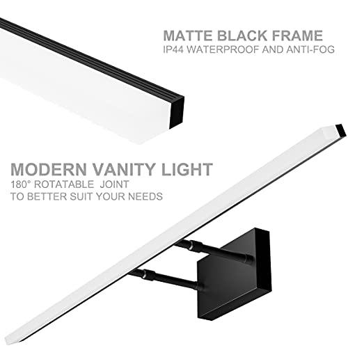 Image of Aipsun Modern LED Vanity Light Adjustable Bathroom Light Fixtures Over Mirror Rotatable Vanity Lighting 5500K 40 inch Black