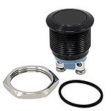 Gewindedurchmesser: 19mm. PsmGoods® 19mm 12V Wasserdicht Metall-Kreis-Rast Momentary Push Button Horn-Schalter Auto Schalter (Schwarz)