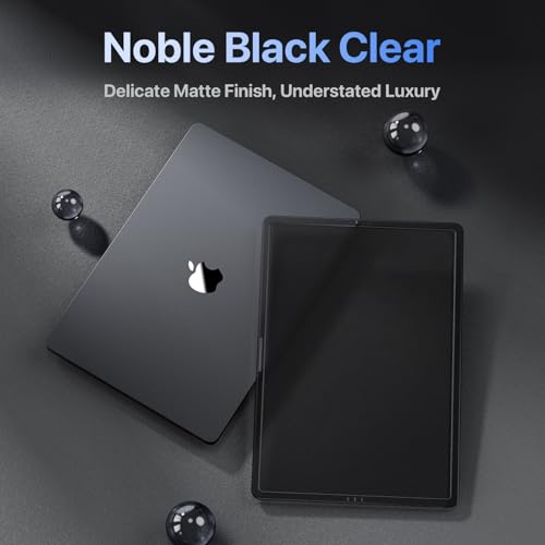 Image of Soonjet for MacBook Air 15 inch Case | M5 M4 M3 M2 2026 2025-2023 | Crack-Resistant Upgrade | Thinner, Lighter, Tougher | Hard Shell Laptop Cover | A3448 A3241 A3114 A2941 | Noble Black Clear
