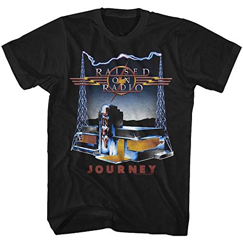 ZCSDWC Beijing Journey Music Band T-Tshirts Camisetas y Tops Steve Perry On The Radio Black Cotton SM - 5XL(Large)