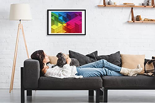Affiche 60x40 cm avec cadre pour salon moderne au design géométrique raffiné - 2