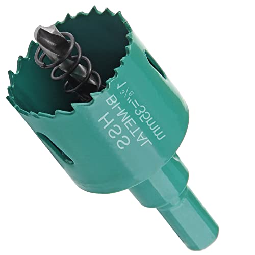 Image of 1-3 /8 Inch / 35mm Hole Saw with Arbor, 1.375 Inch Hole Saw HSS Bi-Metal Hole Cutter Smoothly Cutting in Cornhole Boards, Plastic, Wood, Fiberboard, Drywall