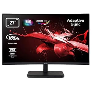 Acer ED270UP Gaming Monitor 27 Zoll (69 cm Bildschirm) WQHD, 165Hz DP, 144Hz HDMI, 1ms (VRB), 2xHDMI 1.4, DP 1.2, DP AdaptiveSync, HDMI VRR, Schwarz