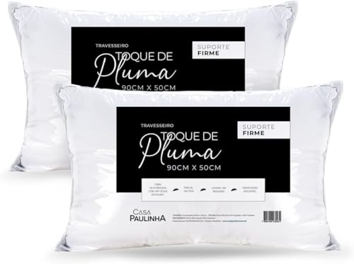 Kit 2 Travesseiros King 90x50 Cm Toque De Pluma Firme E Macio – A...