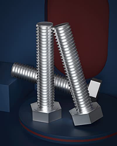 Image of 3 /8-16 x 2 (5 /8 to 7 inch Optional) Hex Head Screw Bolt, Stainless Steel 18-8(304), Fully Threaded,10pcs