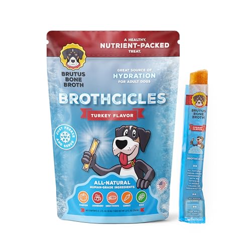 Image of Brutus Brothcicles Frozen Dog Treats - Turkey Flavor Dog Popsicle Snack, Hydrating Frozen Enrichment Treat with Superfoods,12 Fl Oz Pack of 1 (2 oz per Stick)