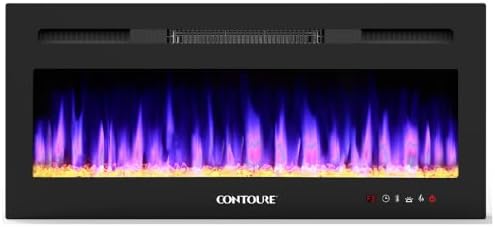 CONTOURE RV 31" Built-in Electric Heater with Fireplace Design - Mobile Ready | Adjustable Heat, Flame Colors | Remote Control, Timer | Modern Design for RVs