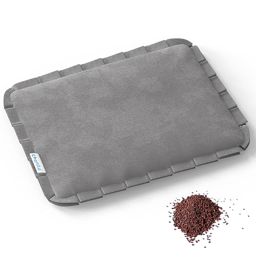 Image of Cherilo Mustard Seed Baby Comfort Cushion | Adjustable Filling | Velvet Fabric Cover | 28 x 21.5 x 2 cm - Grey Velvet